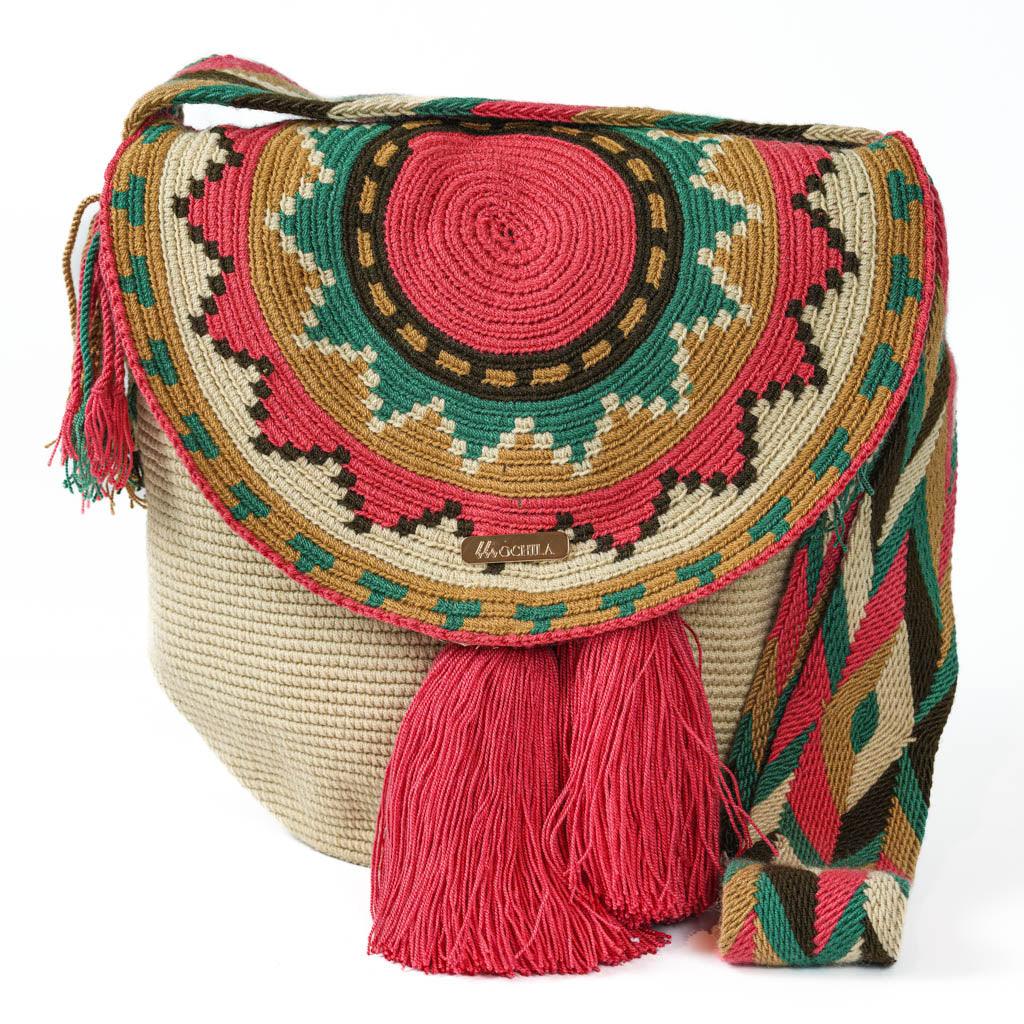 Large Crossbody Bag Beige & Guava