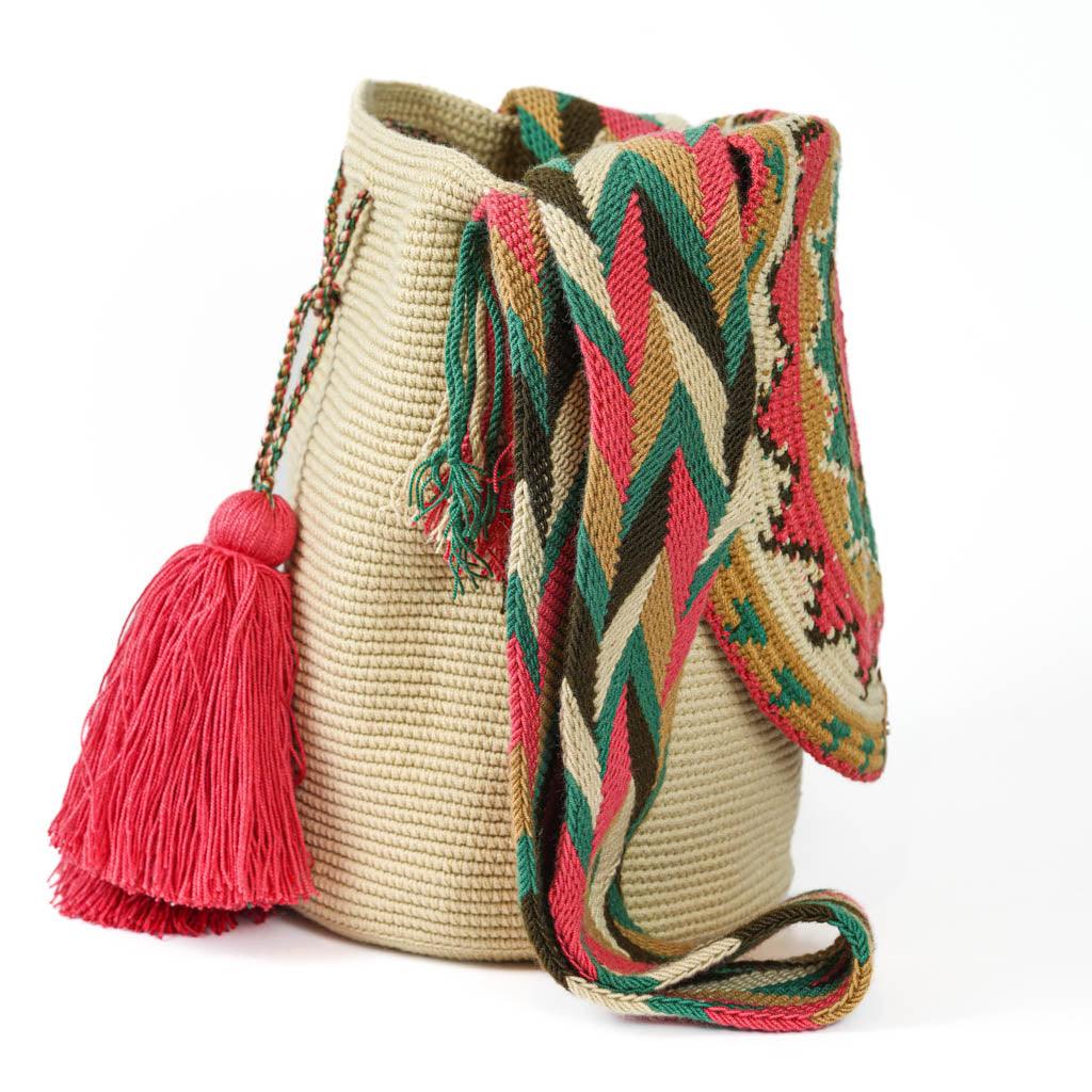 Large Crossbody Bag Beige & Guava