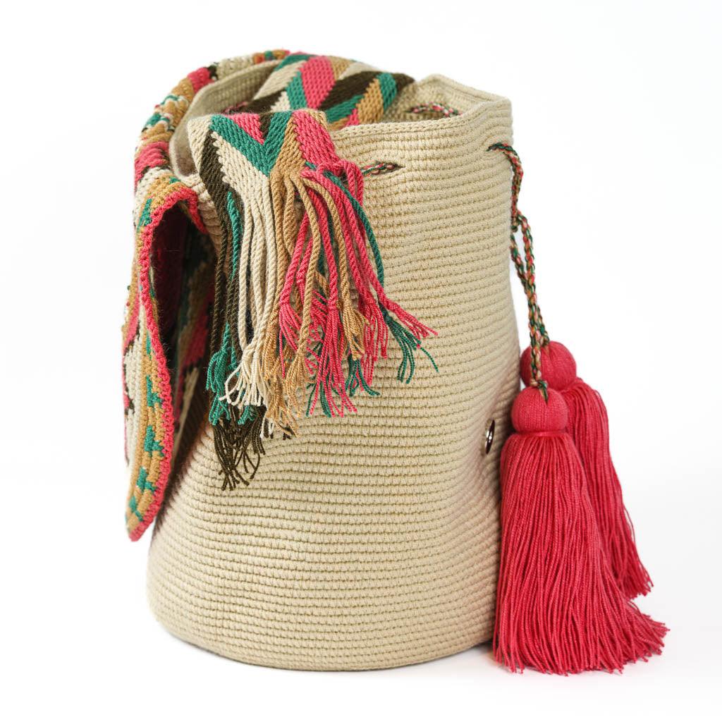 Large Crossbody Bag Beige & Guava