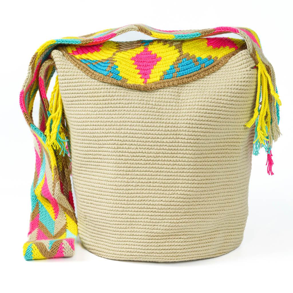 Large Crossbody Bag Beige & Lemon