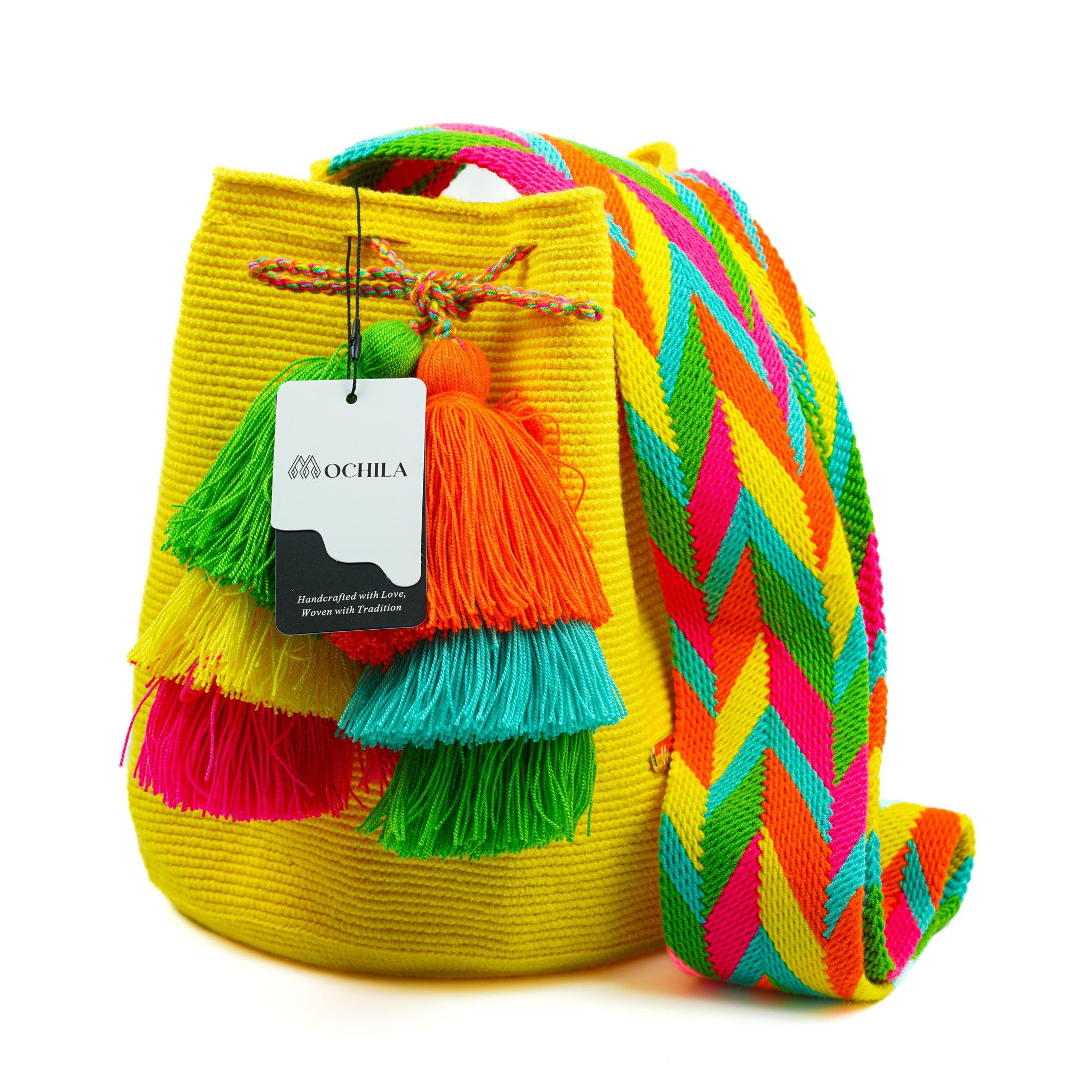 Large Crossbody Bag Yellow Lemon - Mochila