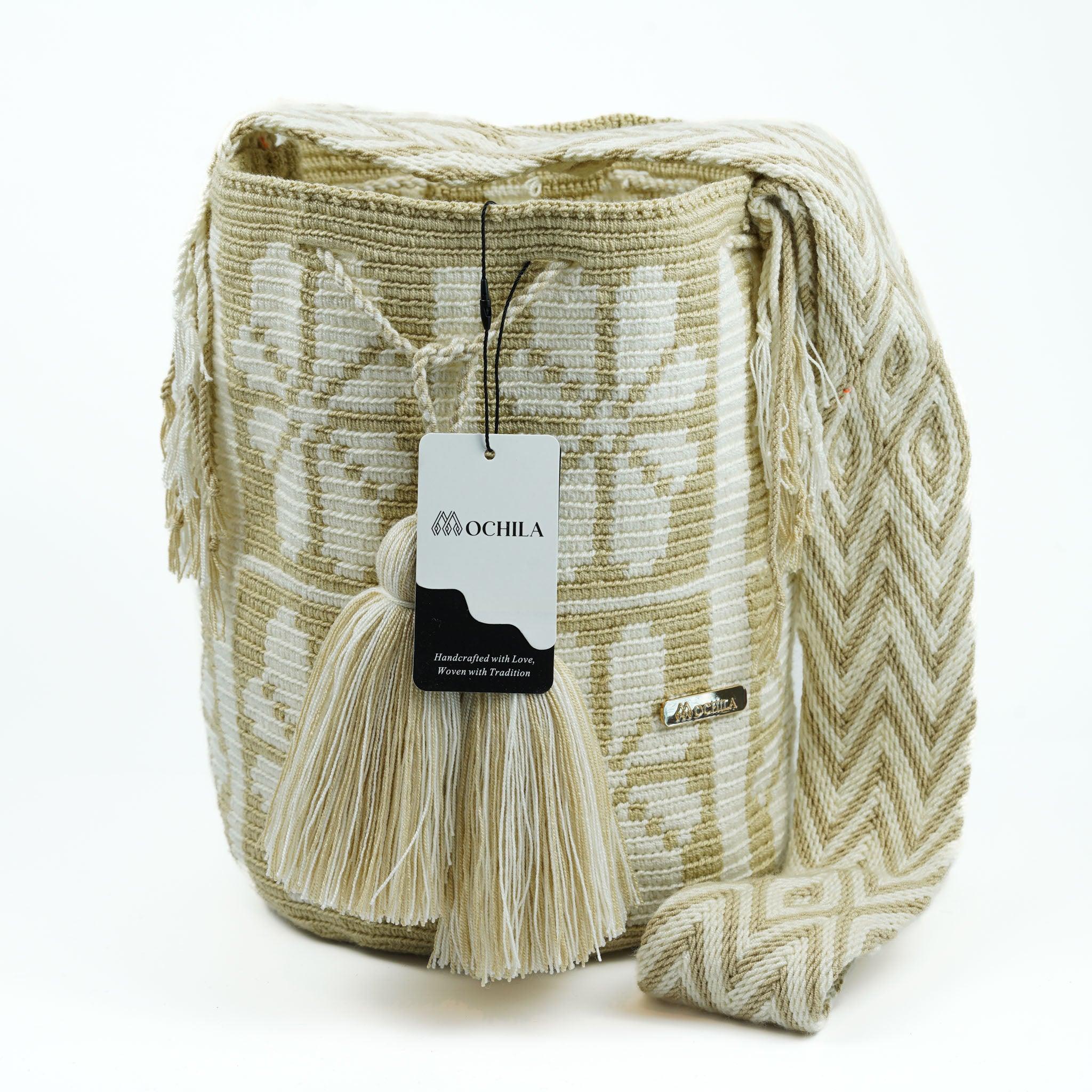 Large Crossbody Bag White flower - Mochila