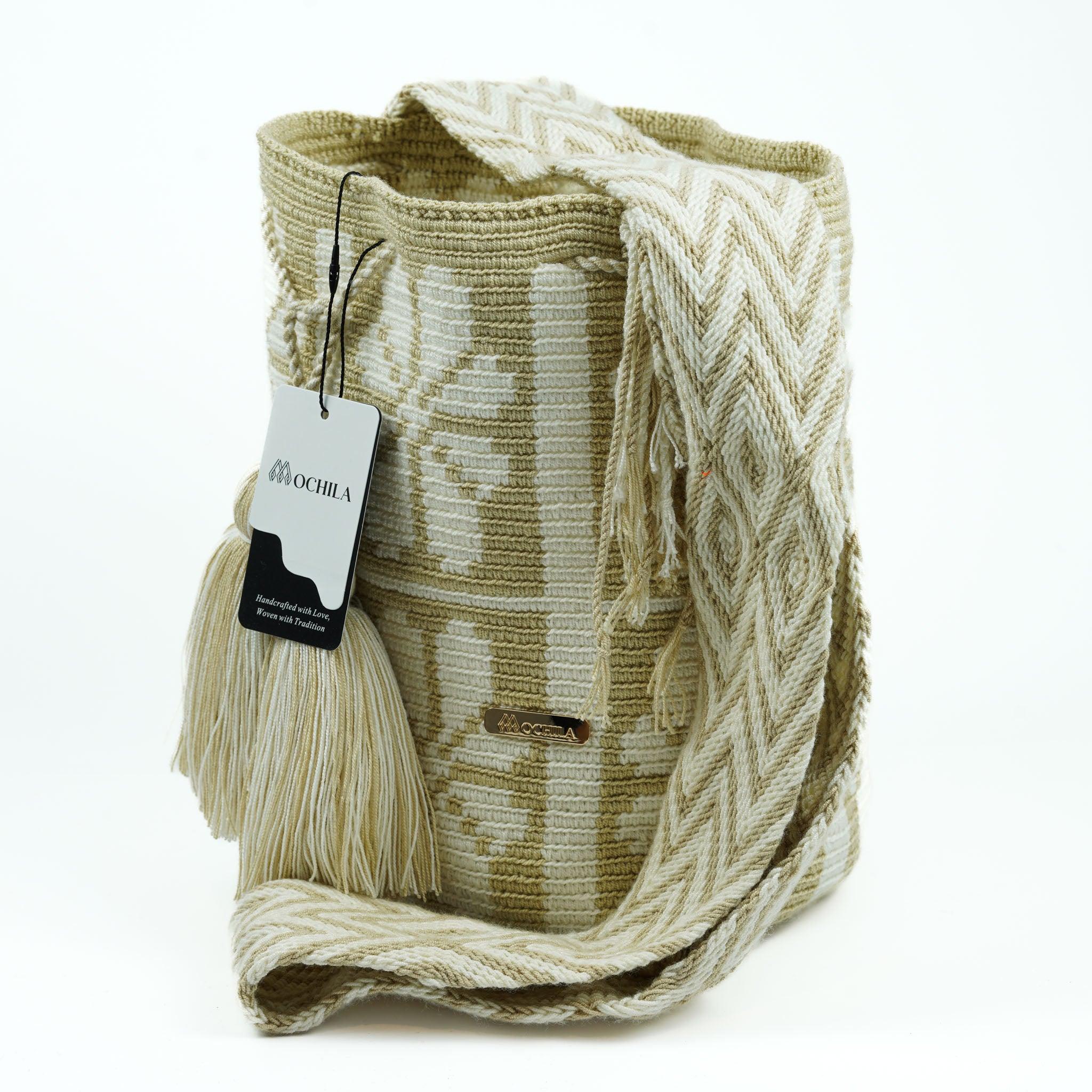 Large Crossbody Bag White flower - Mochila