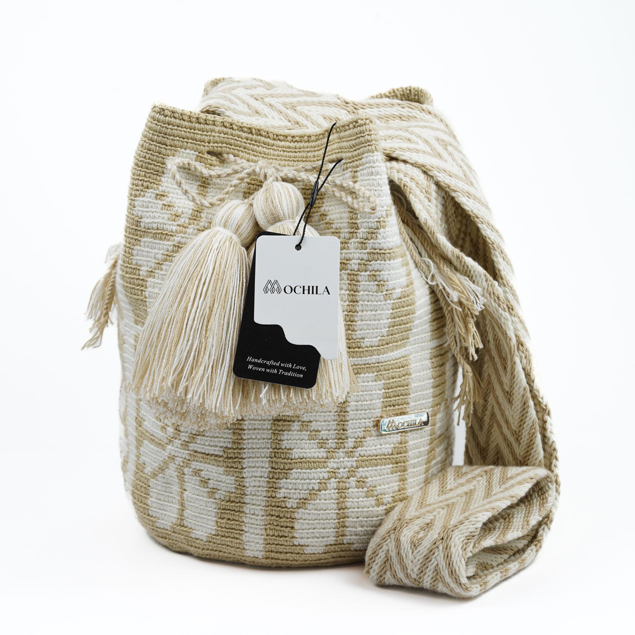 Large Crossbody Bag White flower - Mochila