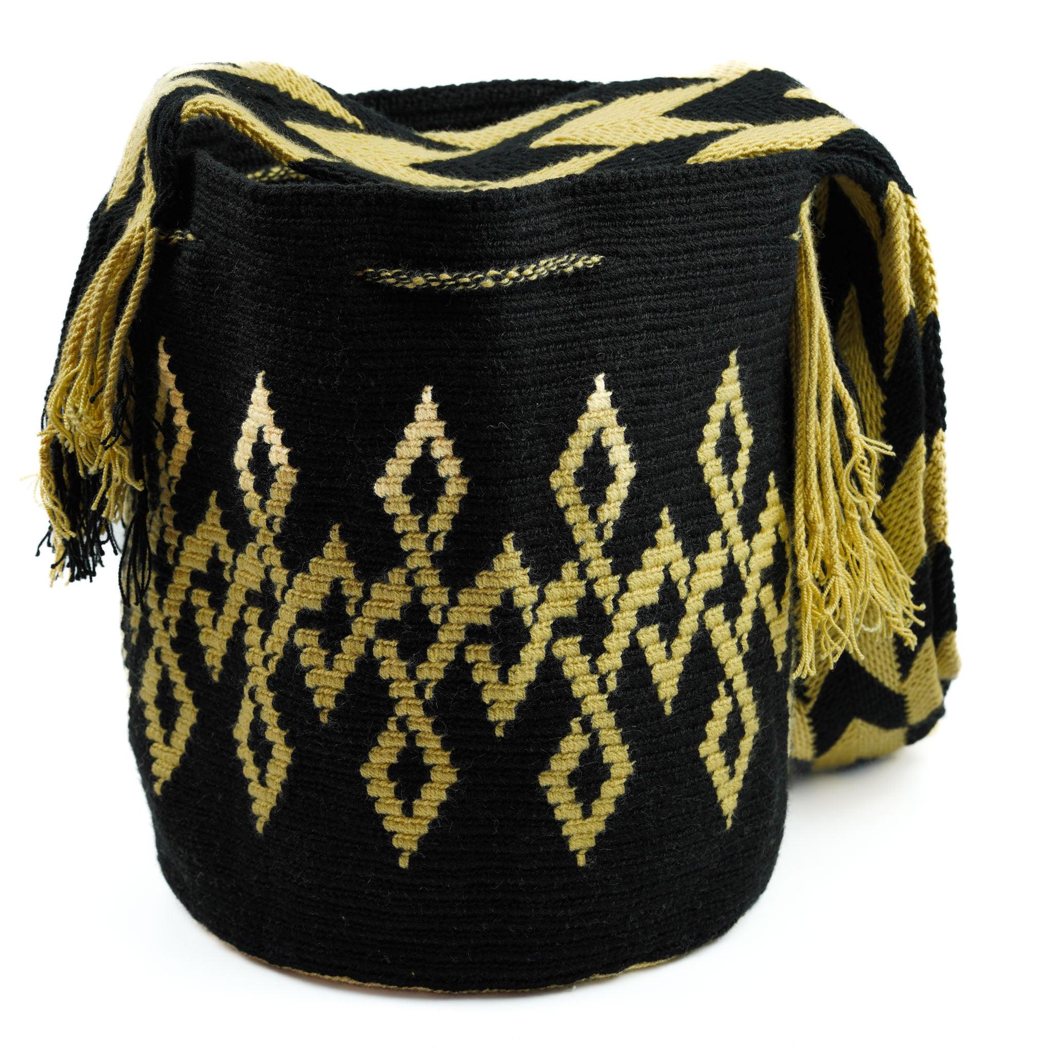 Large Crossbody Bag Black & Gold - Mochila