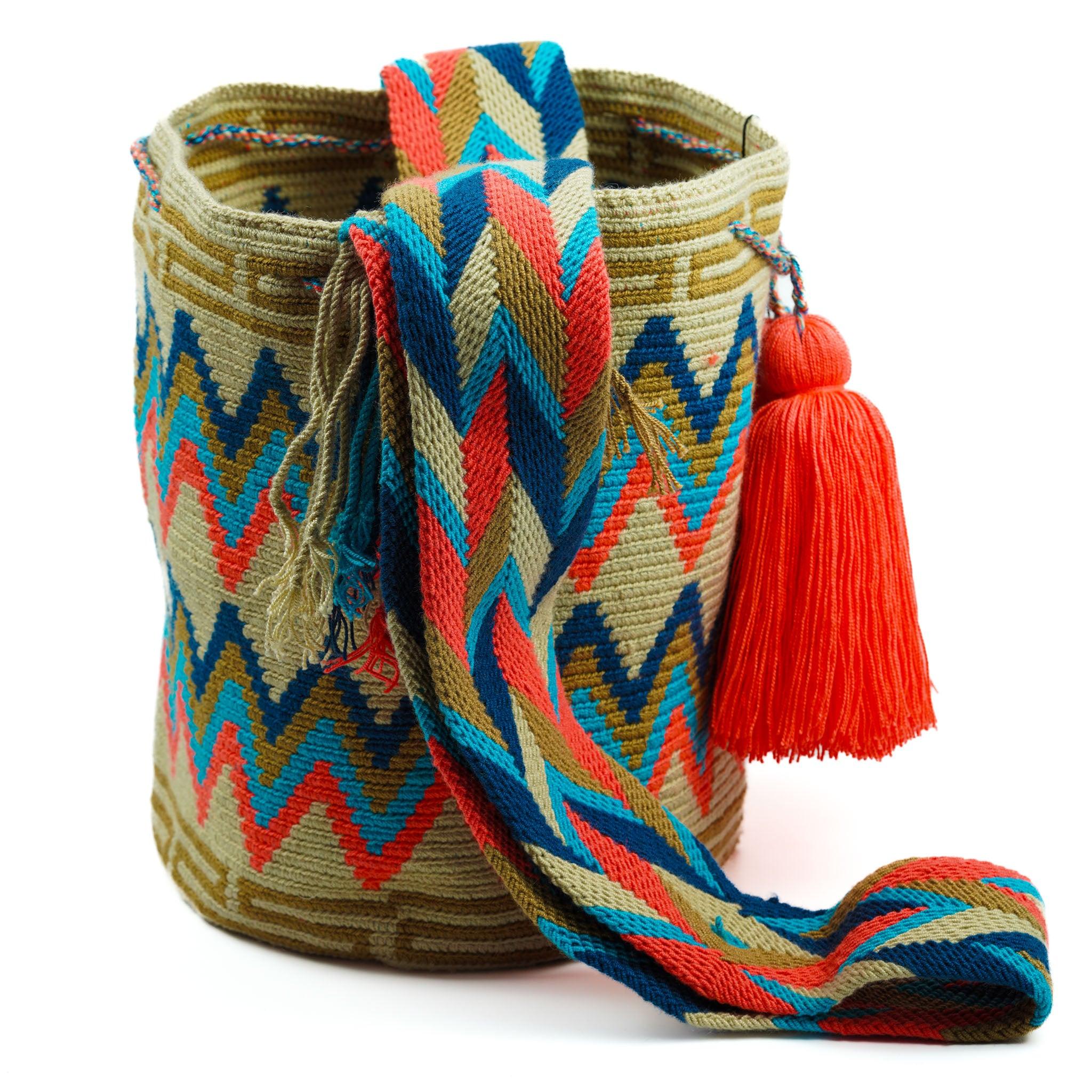 Large Crossbody Bag Beige & Bright Guava - Mochila