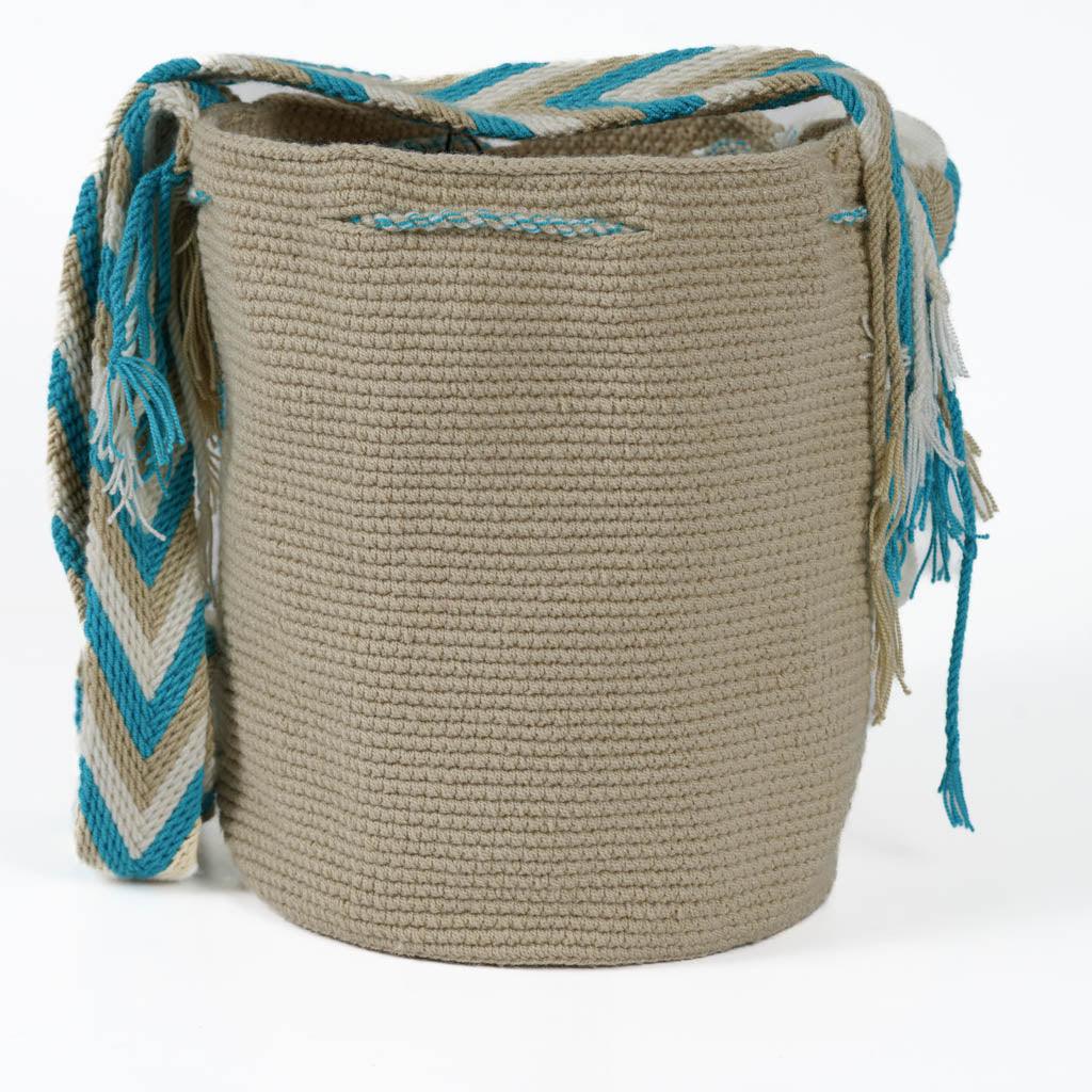 Medium Crossbody Bag Beige & Blue