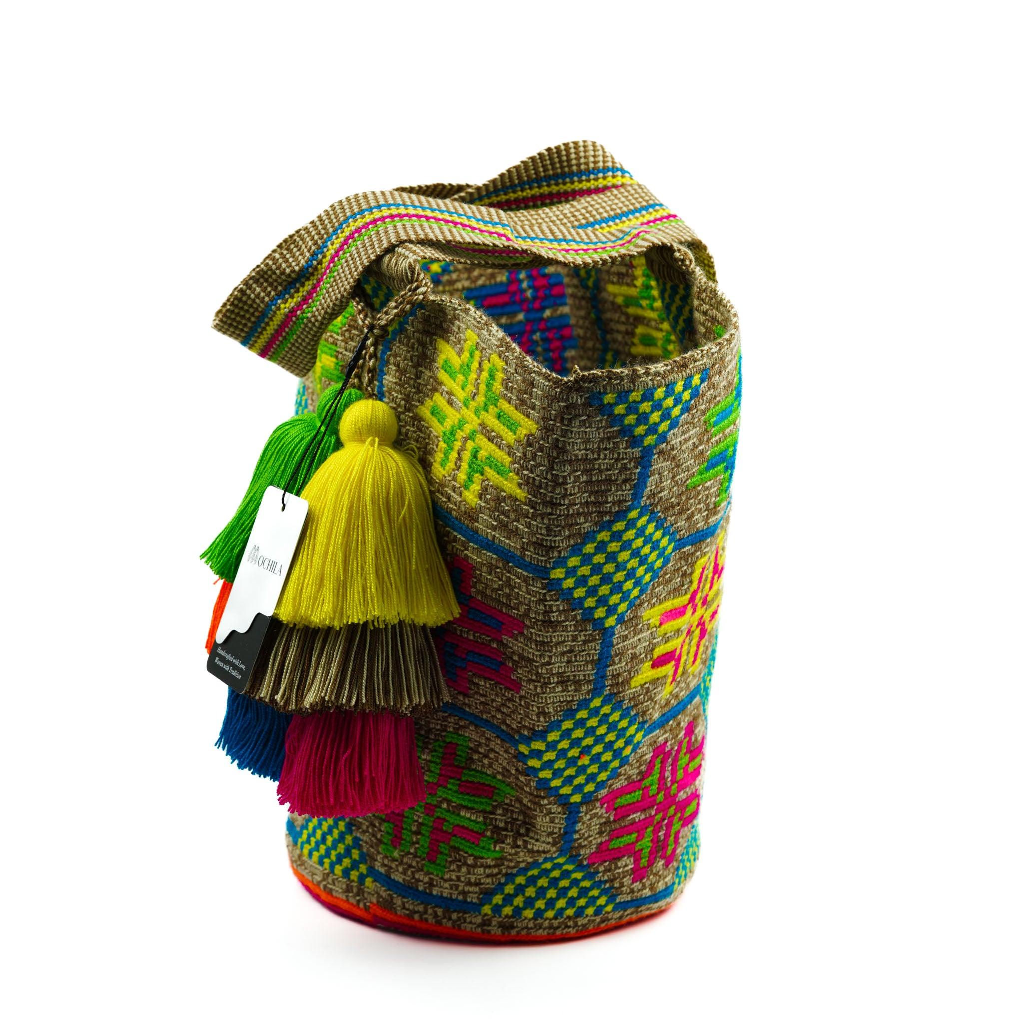 Shoulder Beach Bag Multicolor flowers - Mochila
