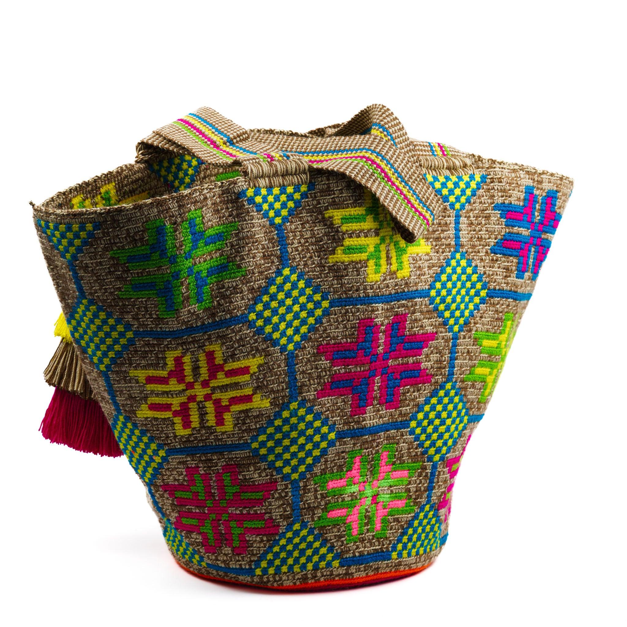 Shoulder Beach Bag Multicolor flowers - Mochila