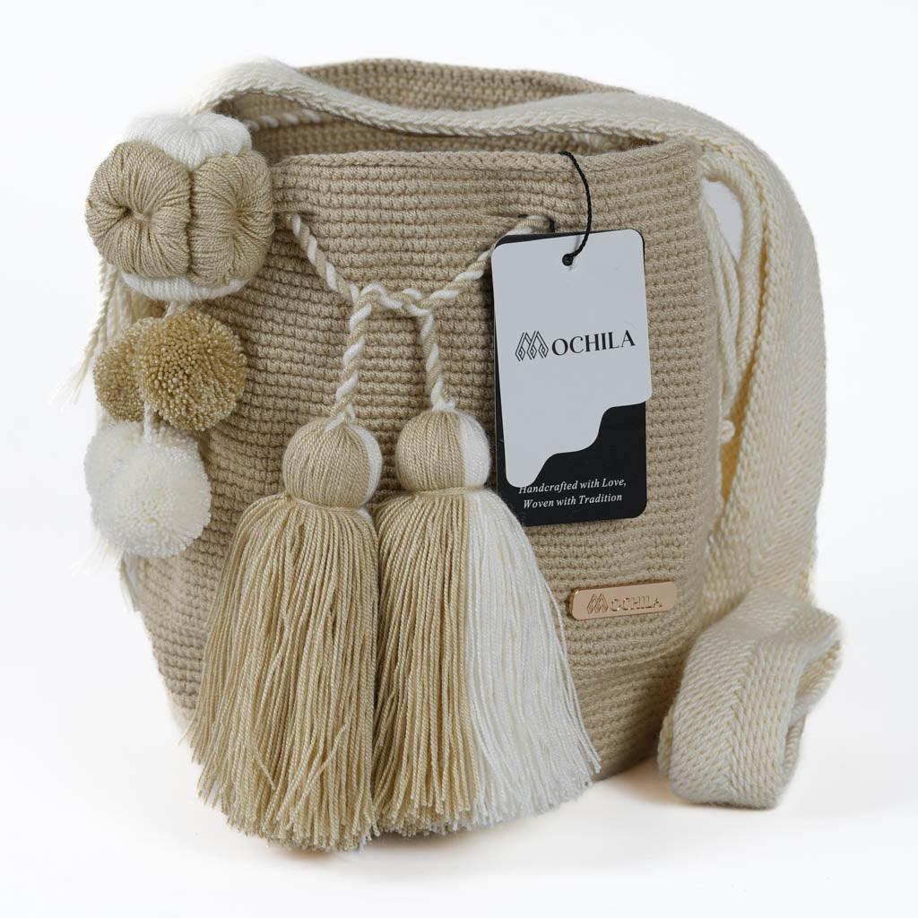 Medium Crossbody Bag Beige Flower