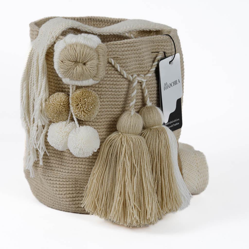 Medium Crossbody Bag Beige Flower