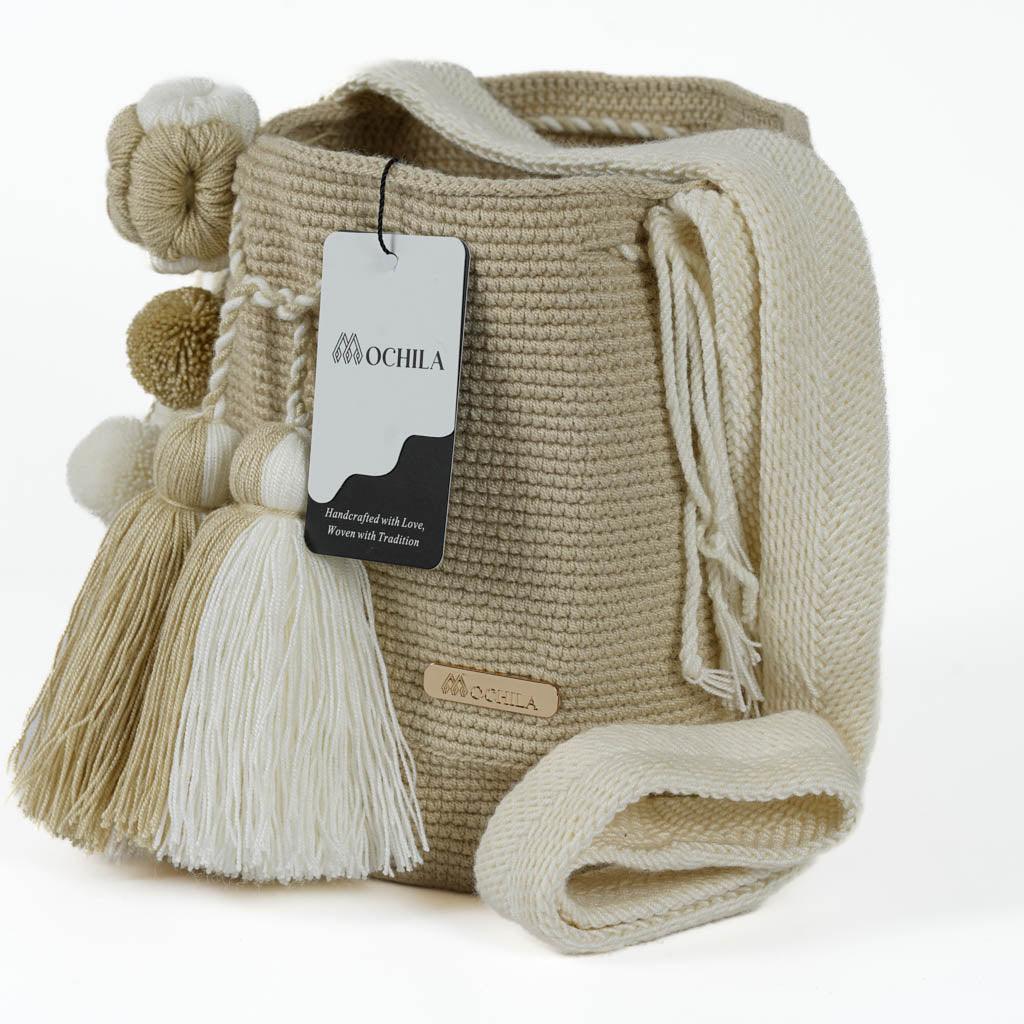 Medium Crossbody Bag Beige Flower