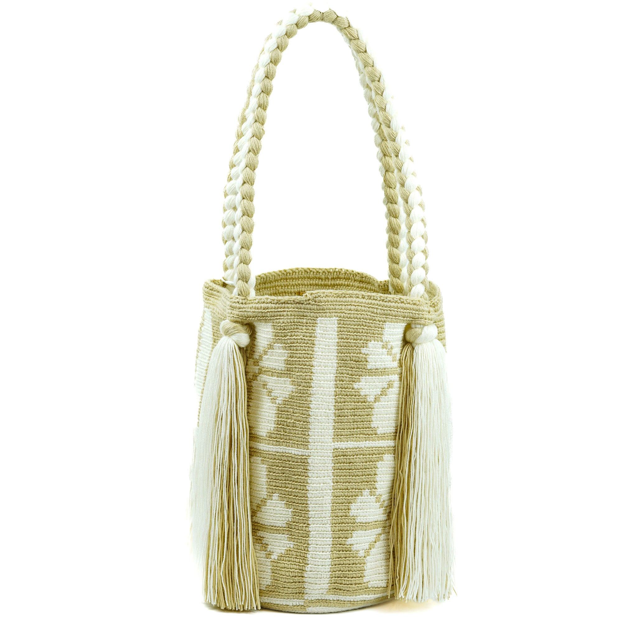 Large Tote Bag White Flower - Mochila