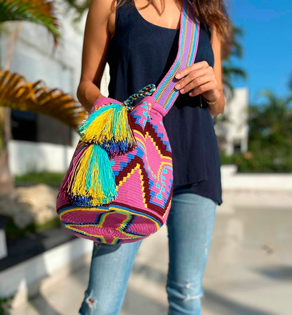 recznie_pleciona_torebka_worek_w - Mochila