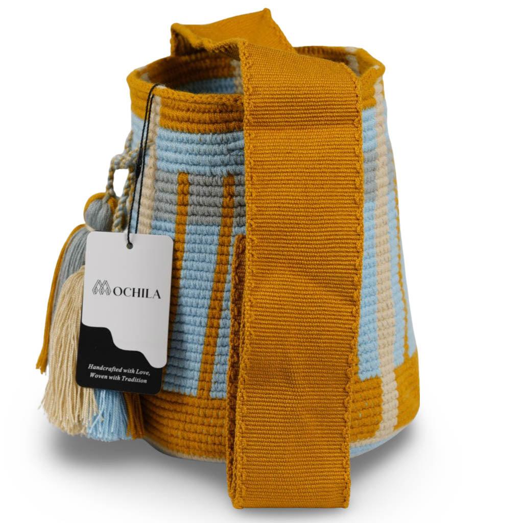 Medium Crossbody Bag Blue & Mustard