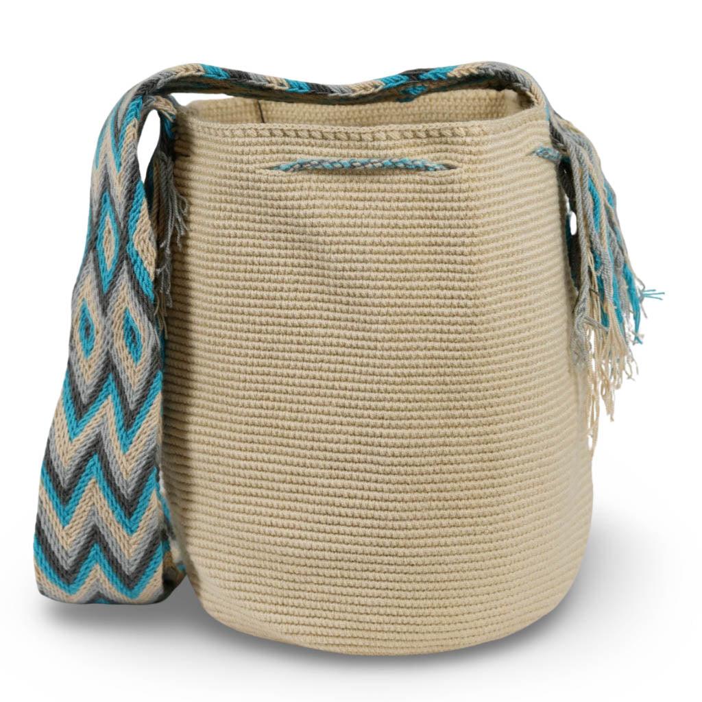 Large Crossbody Bag Beige & Blue II