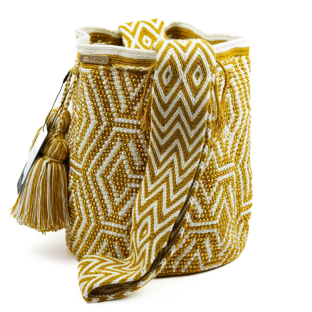 Large Crossbody Bag Mustard Diamond - Mochila