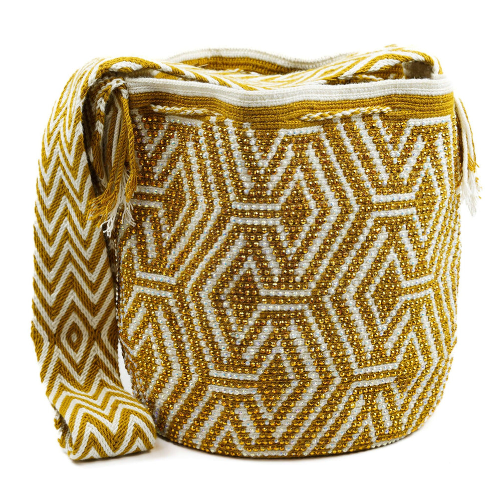 Large Crossbody Bag Mustard Diamond - Mochila