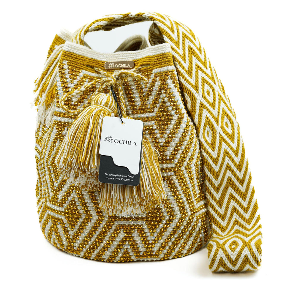 Large Crossbody Bag Mustard Diamond - Mochila