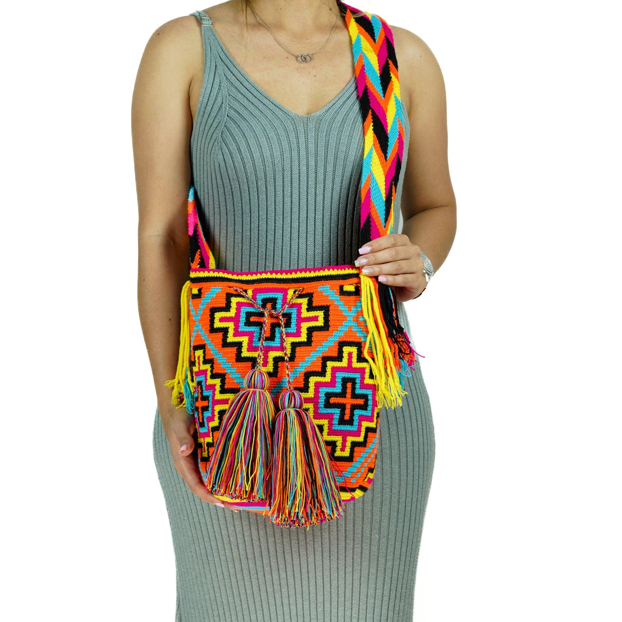Crossbody Bag Mochila Orange, Blue and Yellow - Mochila