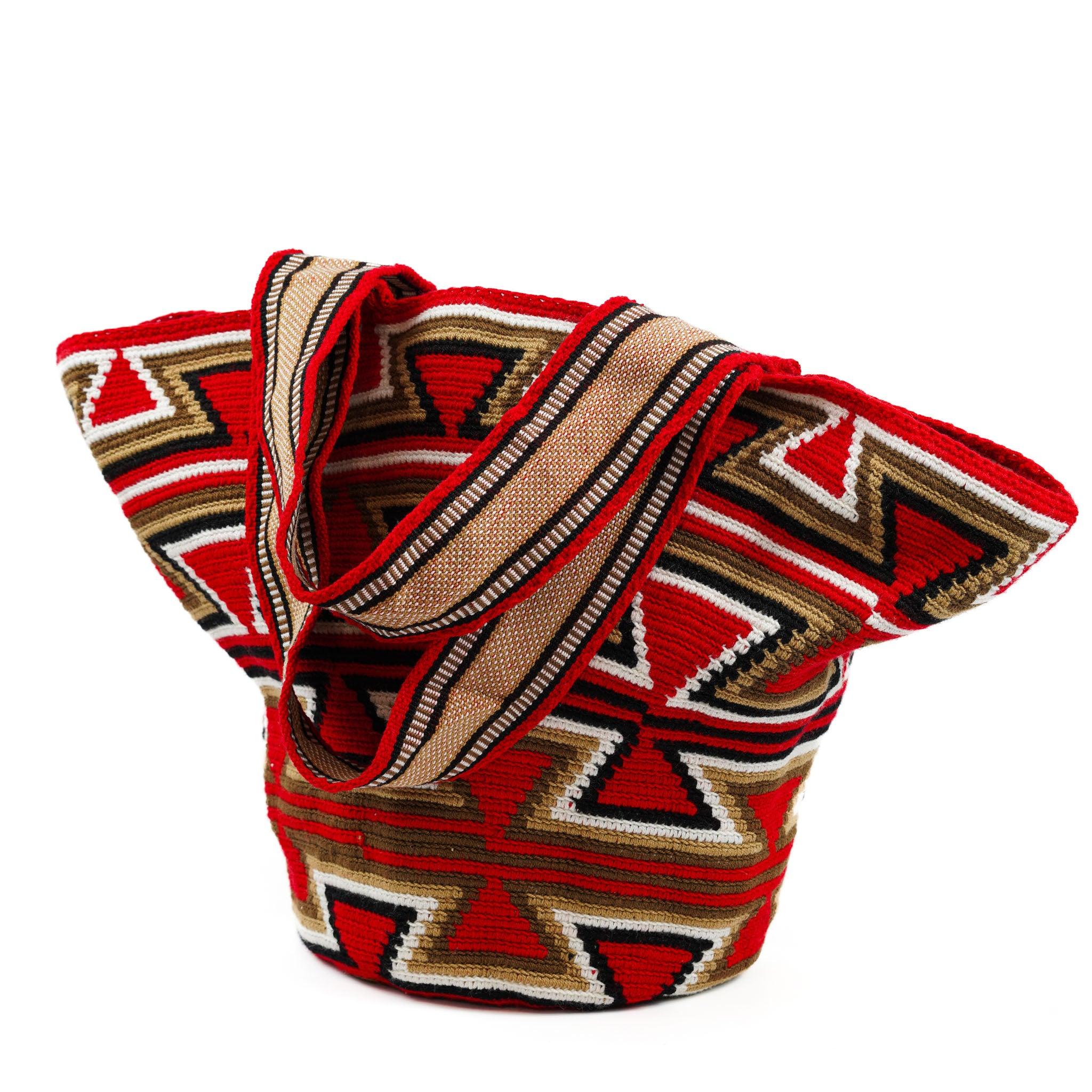 Shoulder Beach Bag Red and Brown - Mochila