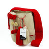 Large Crossbody Bag Beige and Red