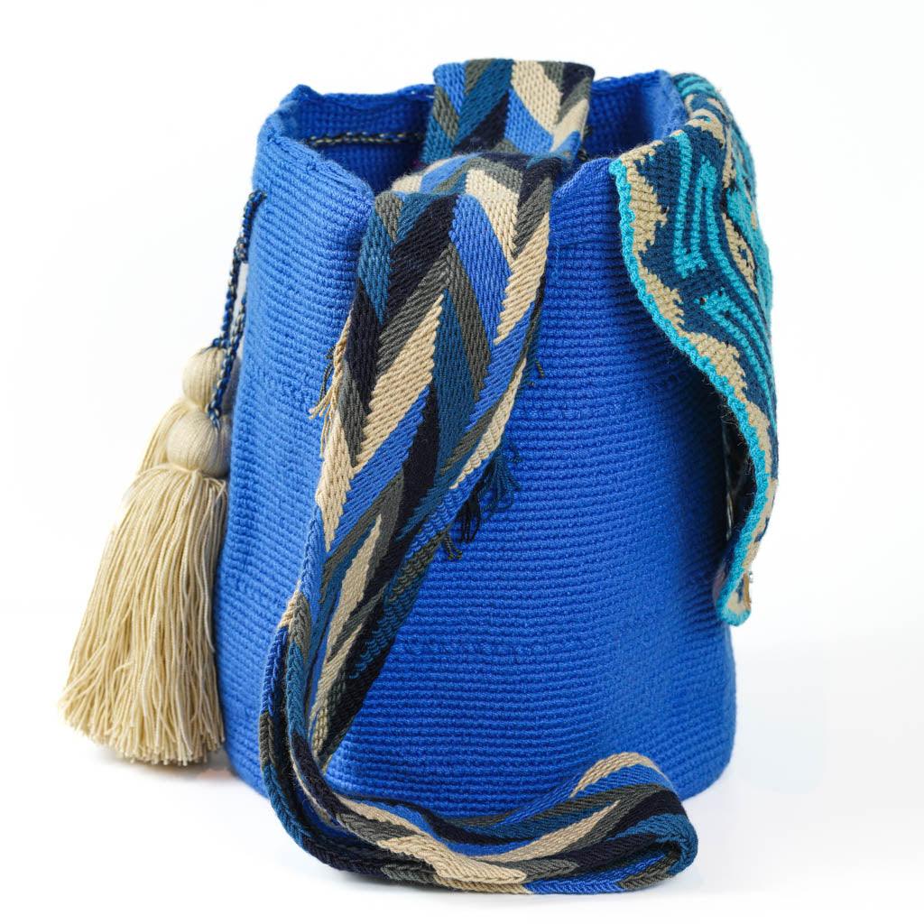 Large Crossbody Bag Blue & Beige