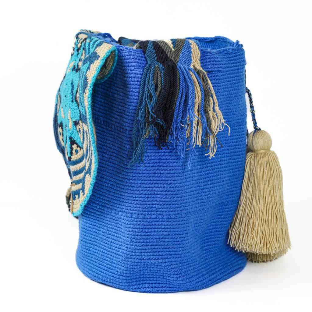 Large Crossbody Bag Blue & Beige