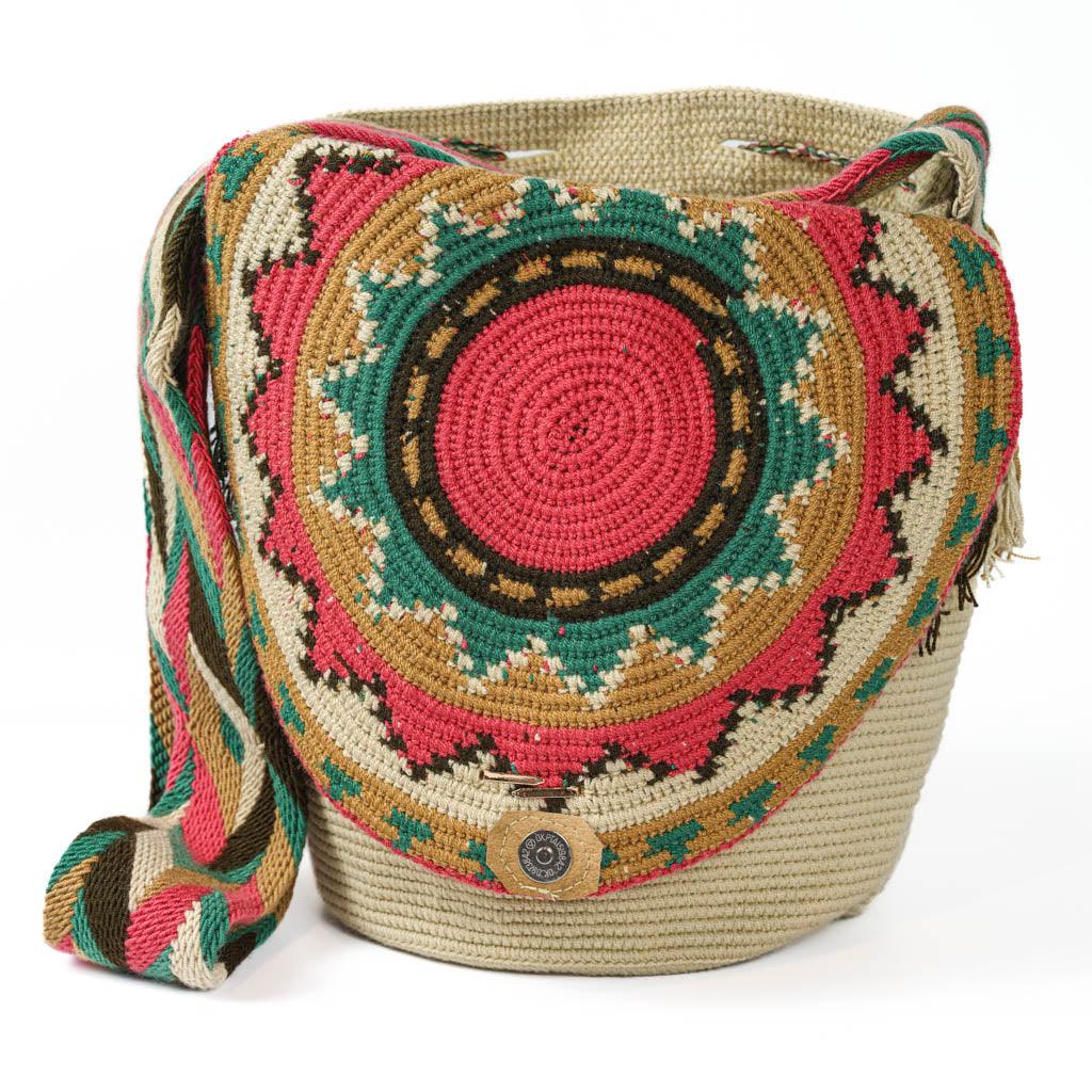 Large Crossbody Bag Beige & Guava