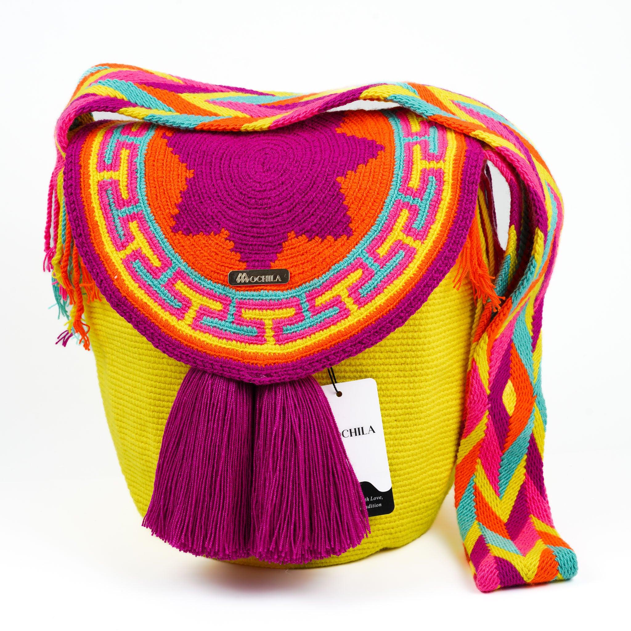 Large Crossbody Bag Yellow Lemon - Mochila