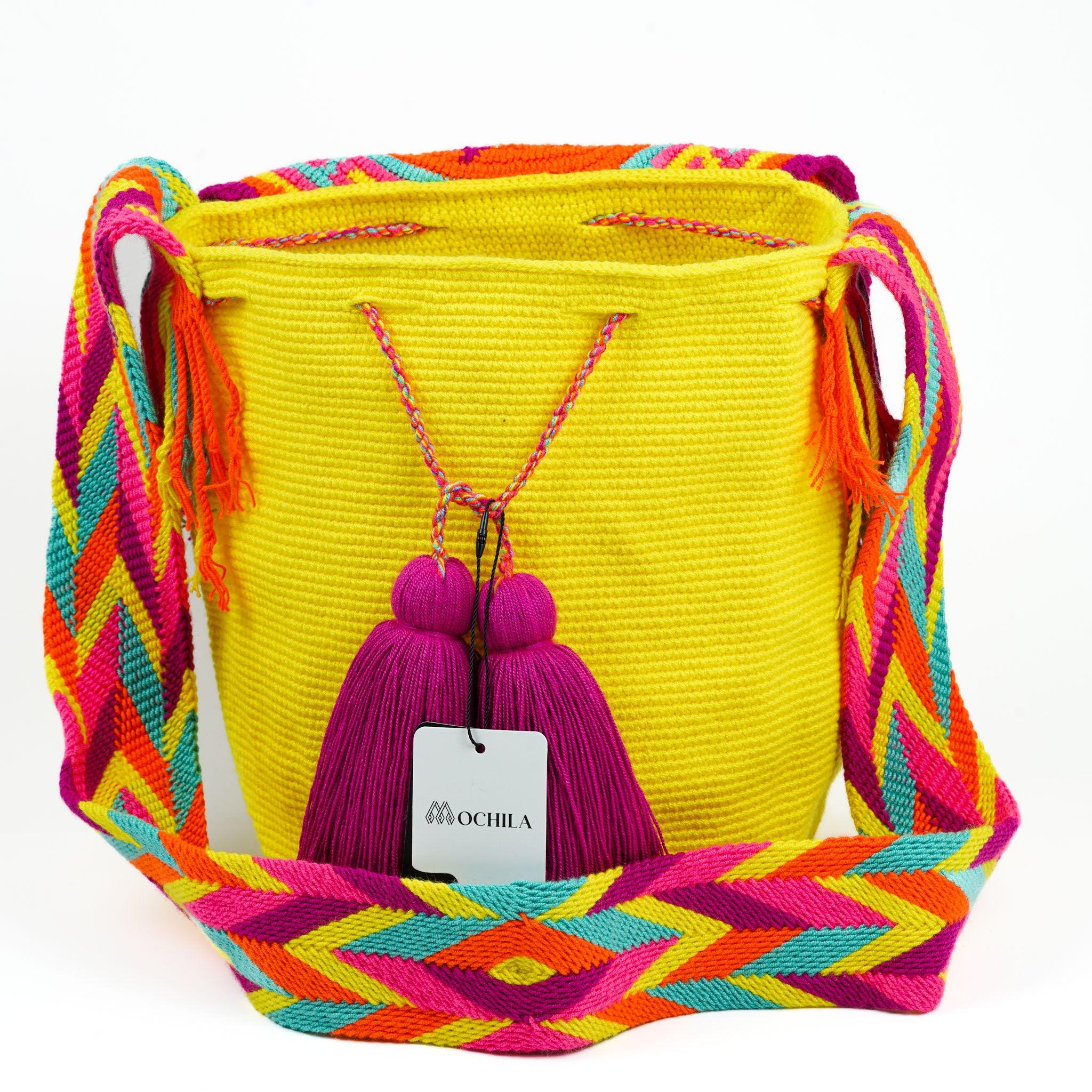 Large Crossbody Bag Yellow Lemon - Mochila