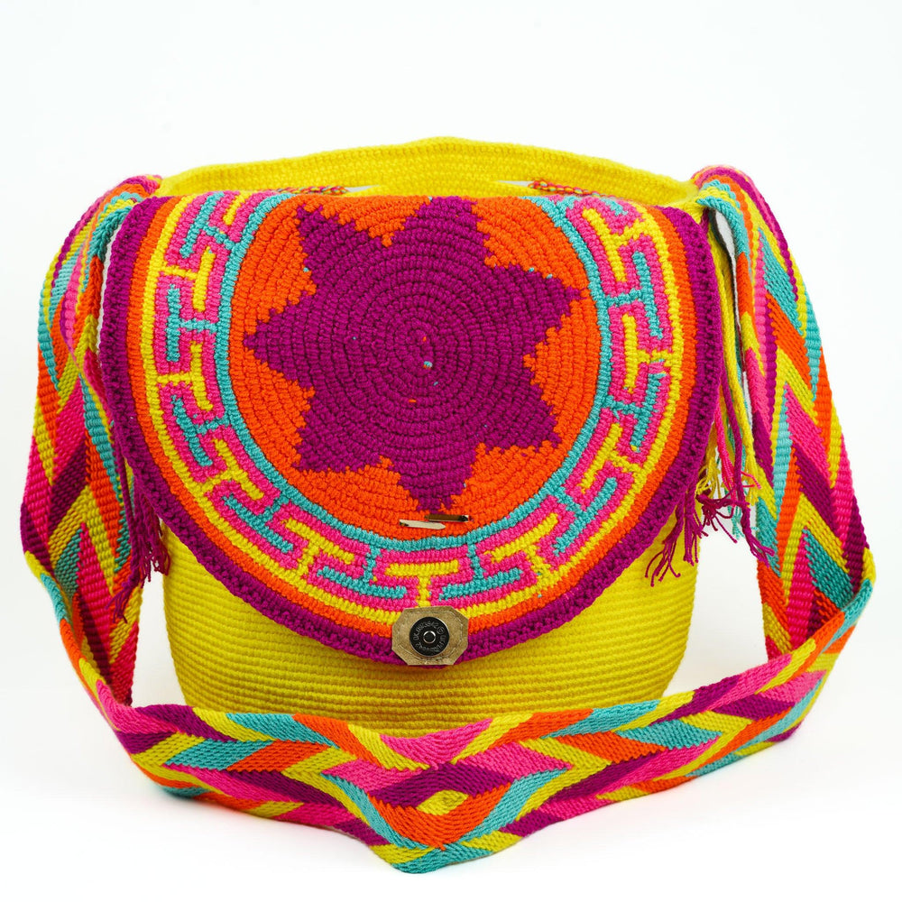 Large Crossbody Bag Yellow Lemon - Mochila