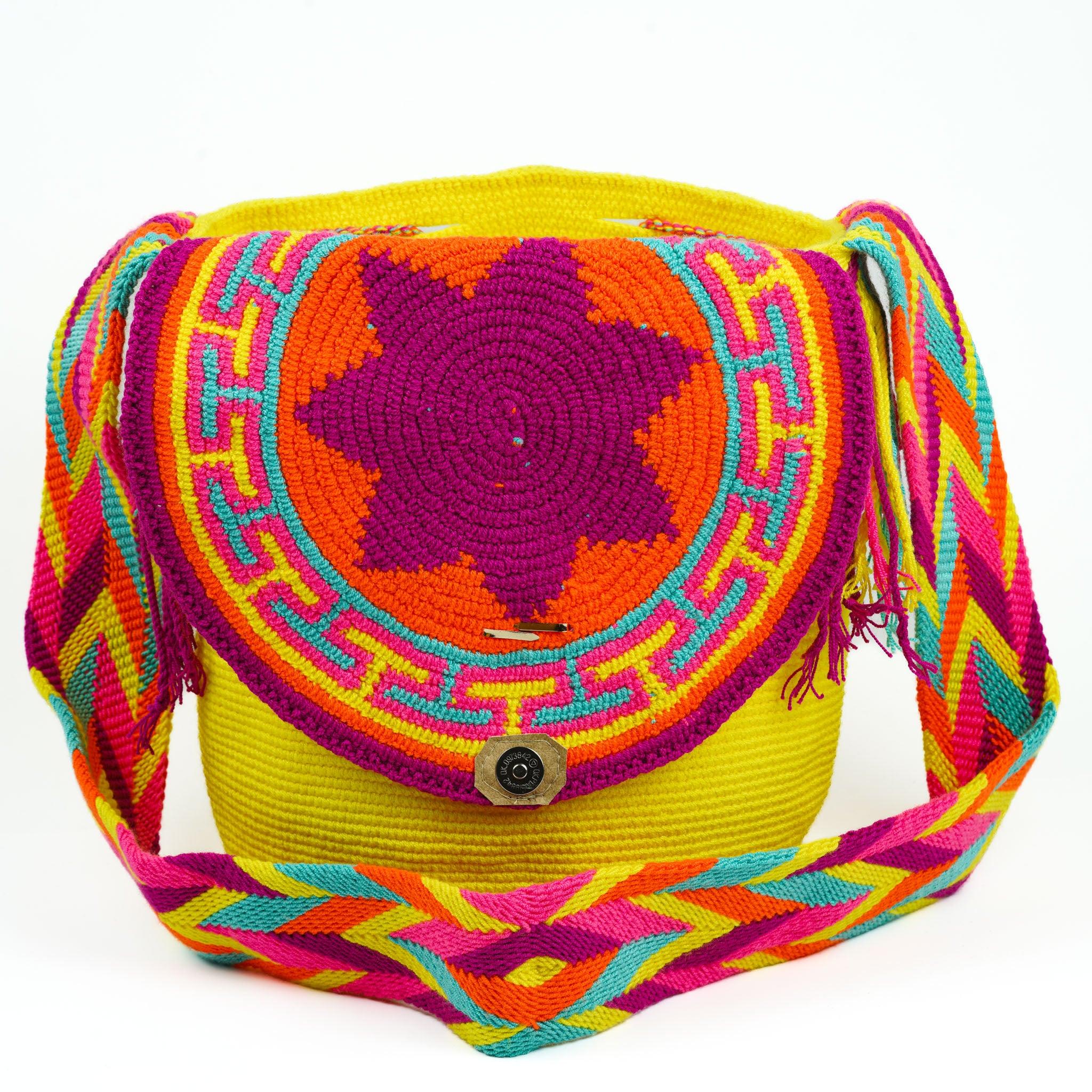 Large Crossbody Bag Yellow Lemon - Mochila