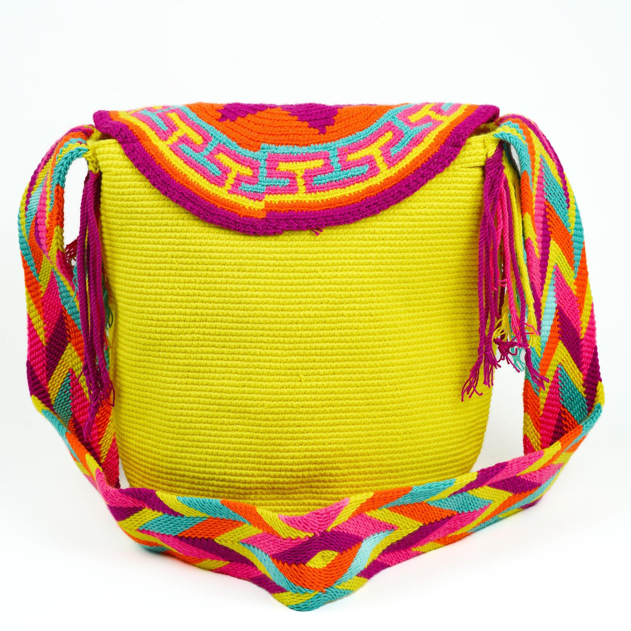 Large Crossbody Bag Yellow Lemon - Mochila