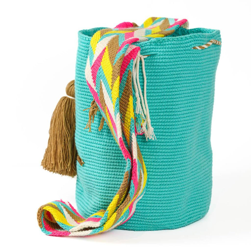 Large Crossbody Bag Aqua Flower