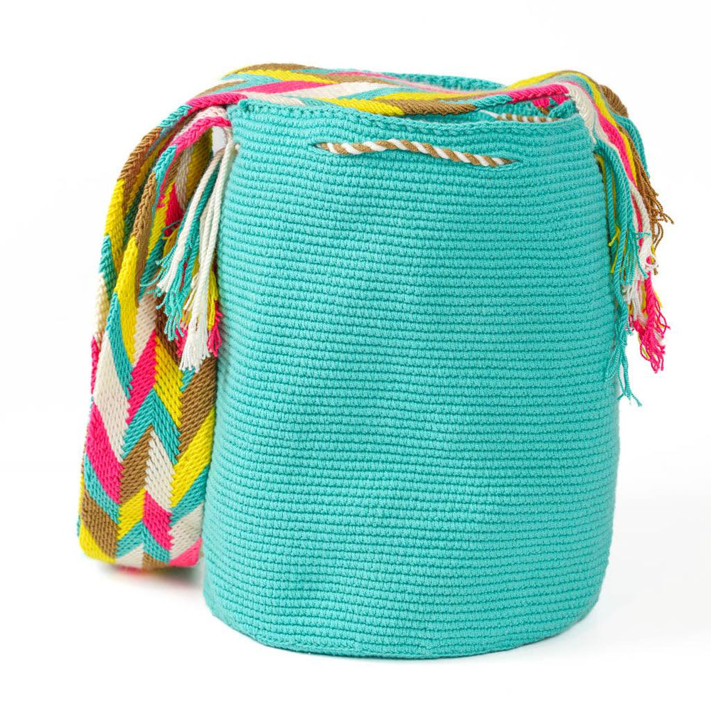 Large Crossbody Bag Aqua Flower