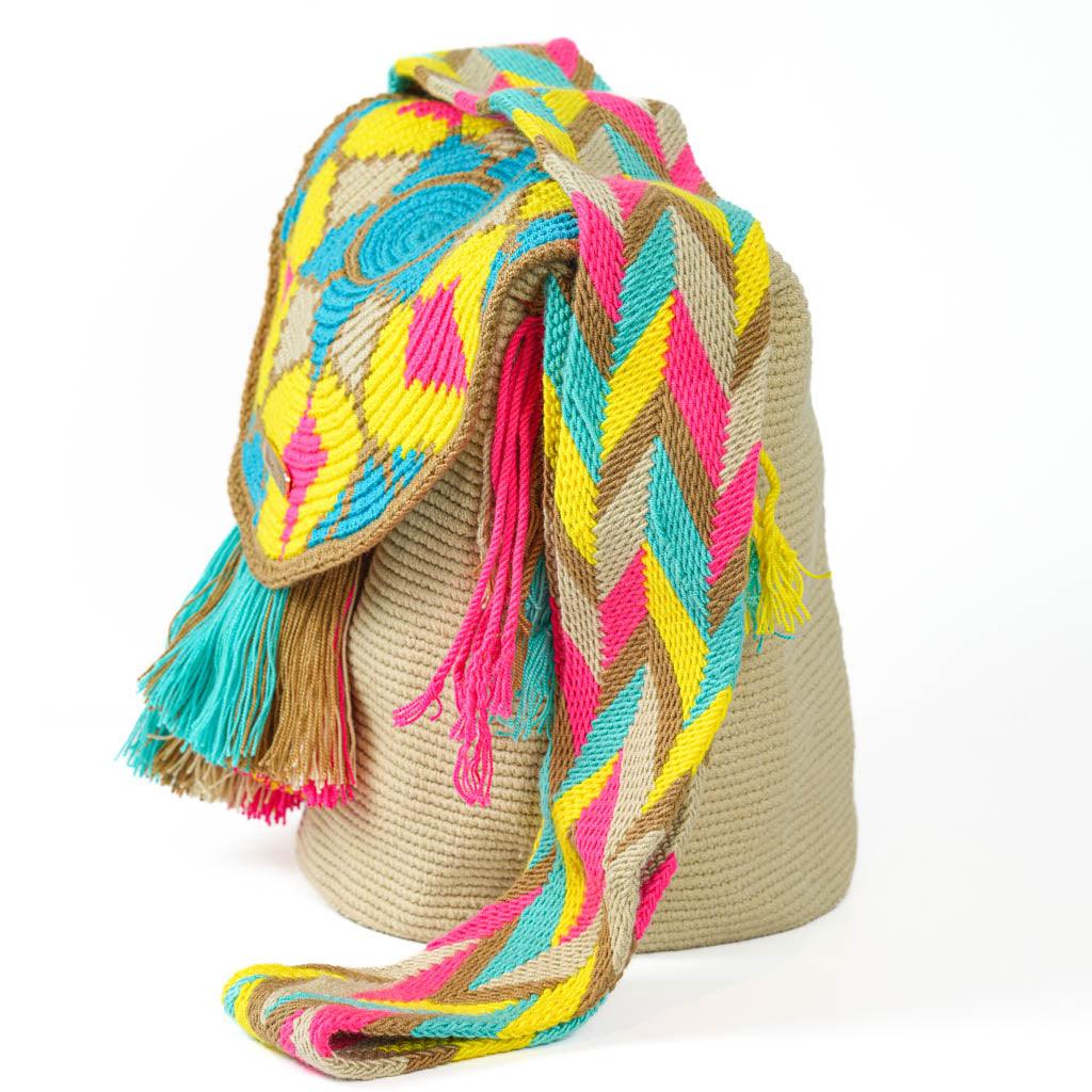 Large Crossbody Bag Beige & Lemon