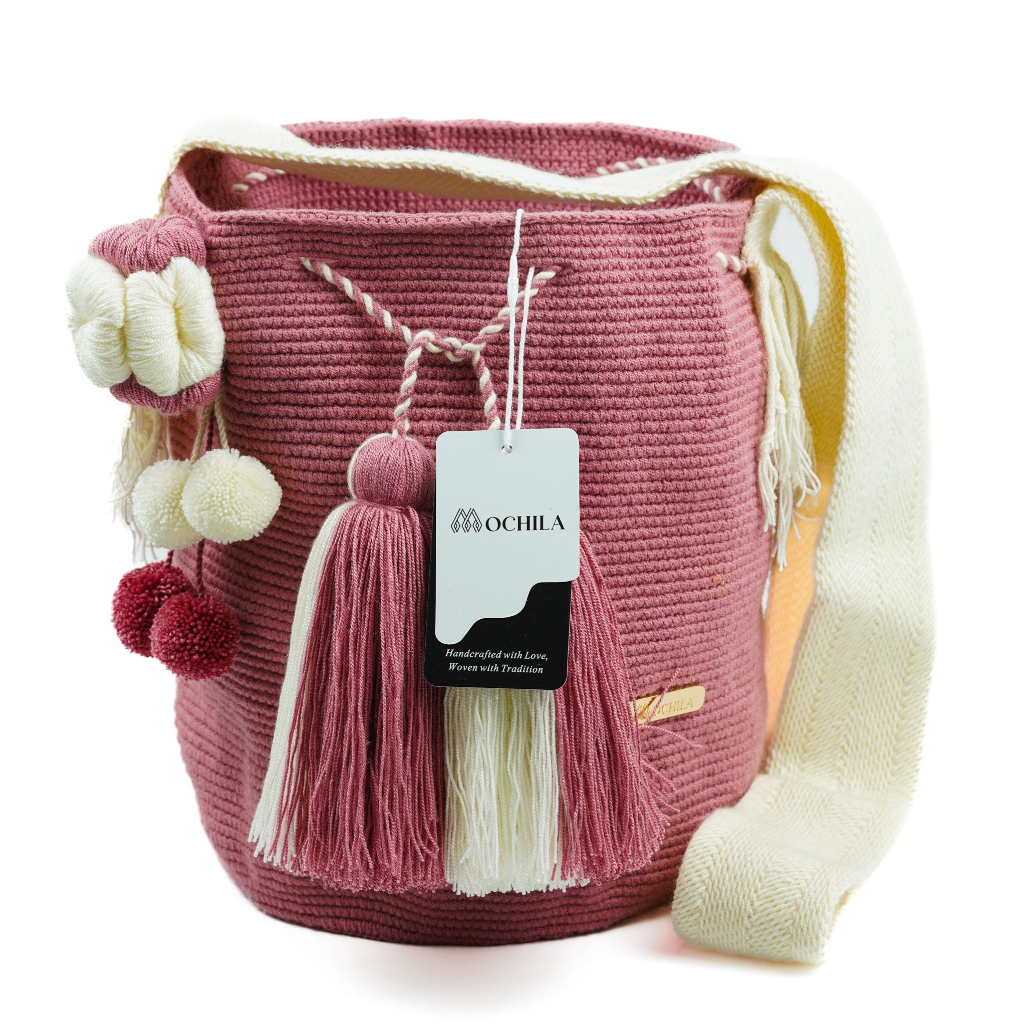 Large Crossbody Bag Rose and White - Mochila