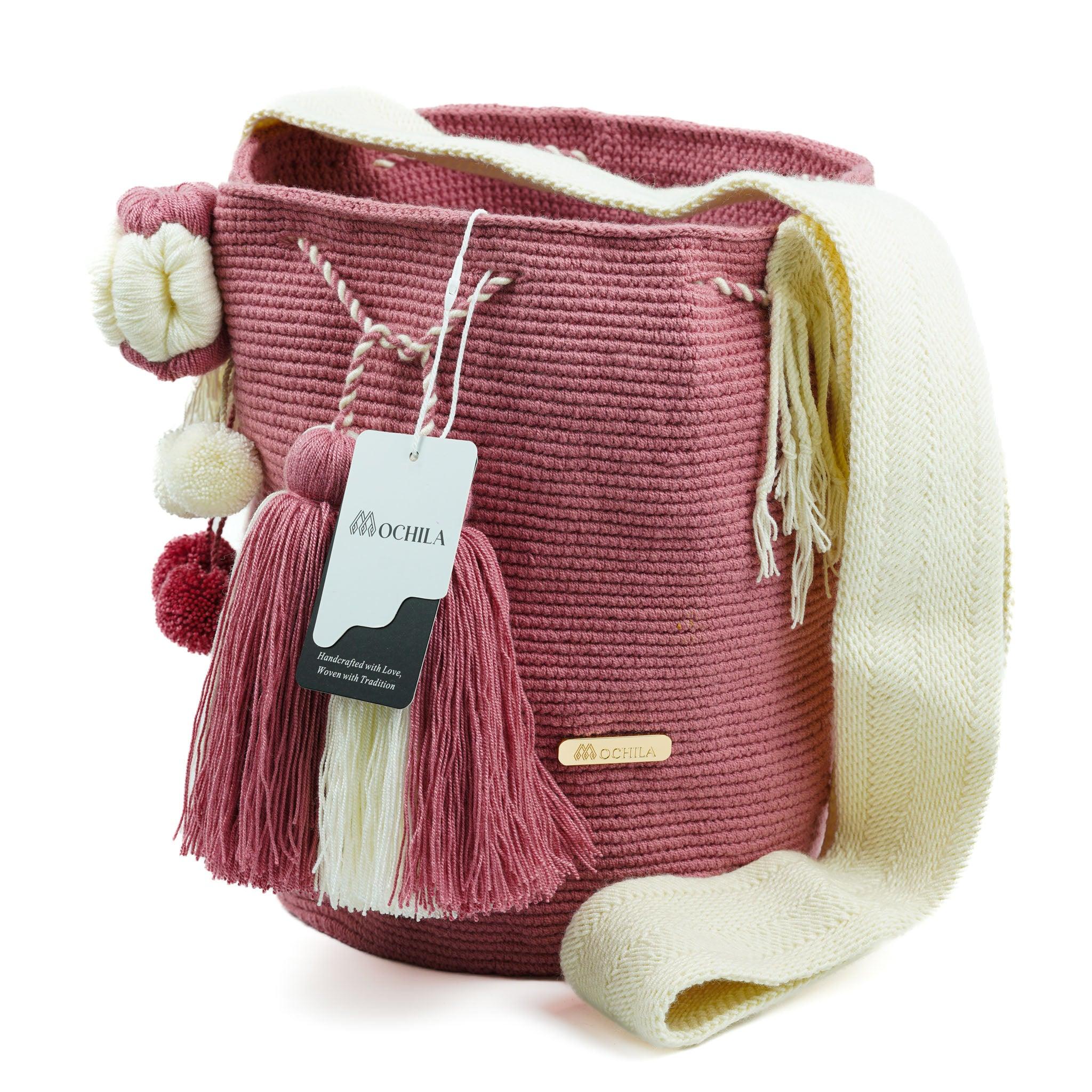 Large Crossbody Bag Rose and White - Mochila