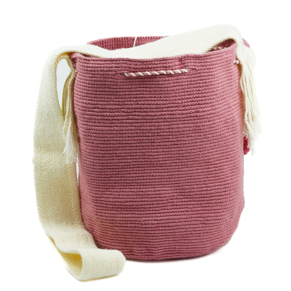 Large Crossbody Bag Rose and White - Mochila