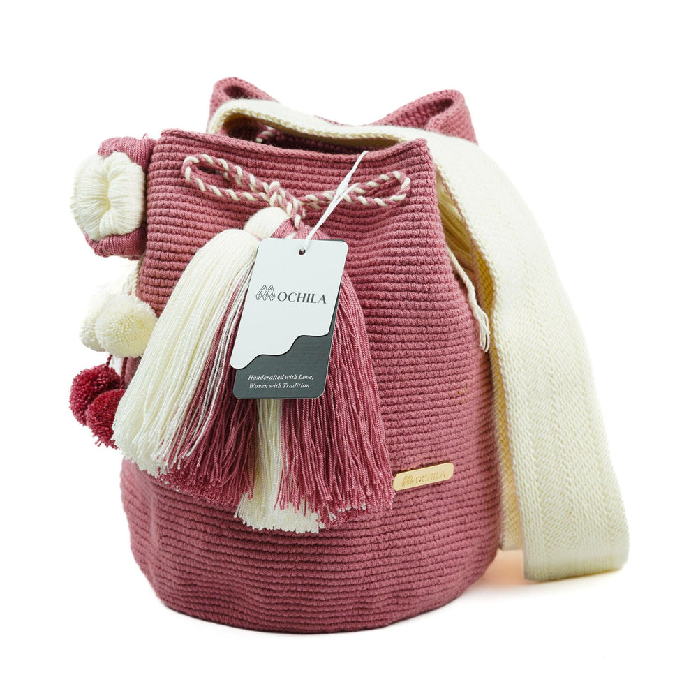 Large Crossbody Bag Rose and White - Mochila