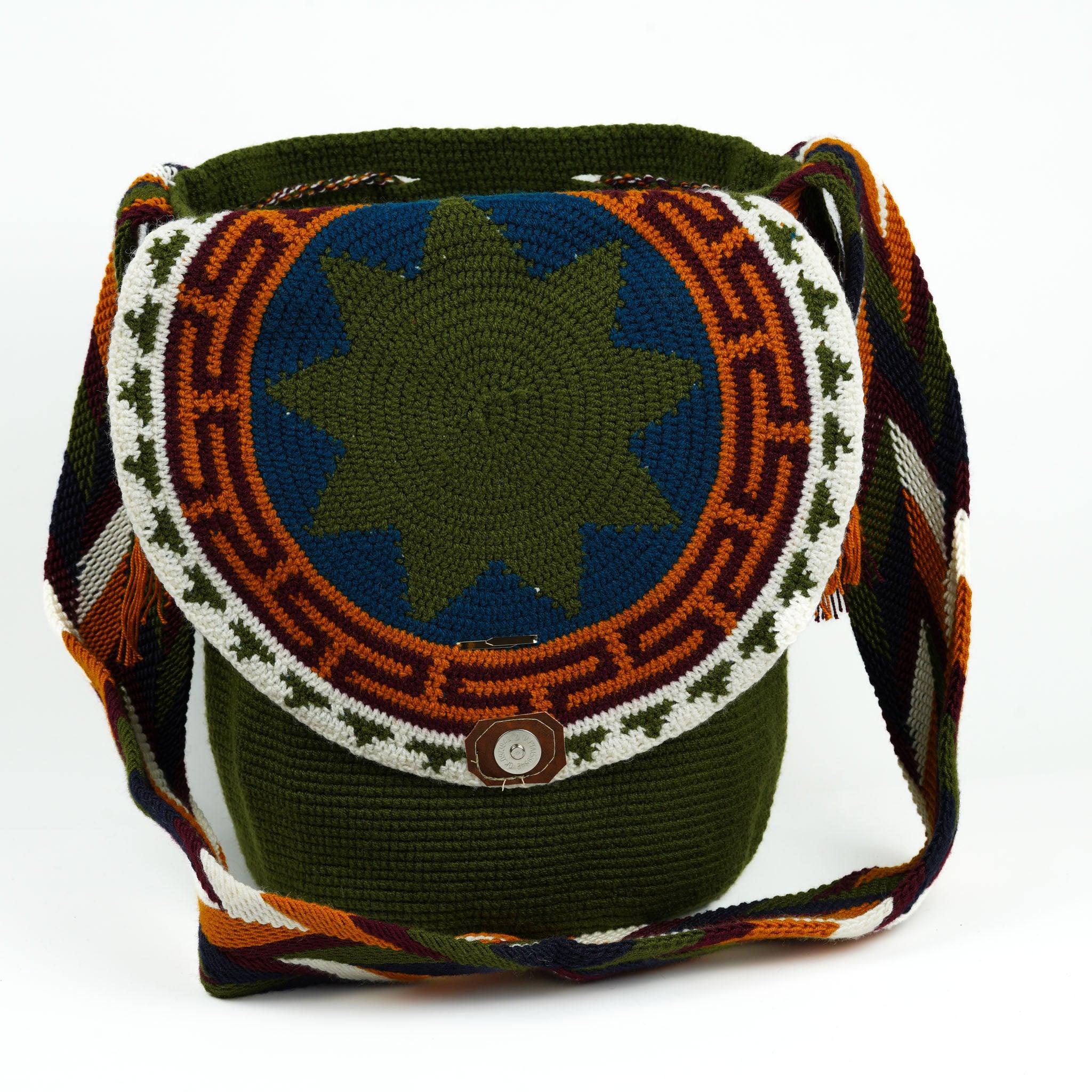 Large Crossbody Bag Dark Green - Mochila