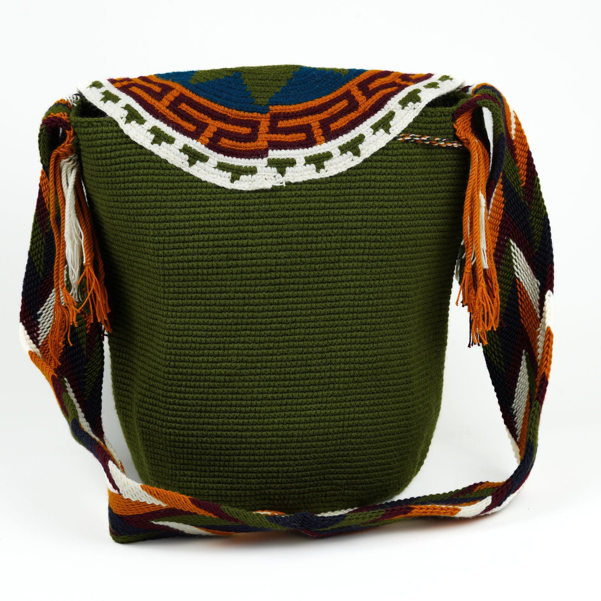 Large Crossbody Bag Dark Green - Mochila