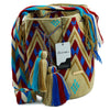 Large Crossbody Bag Beige & Blue