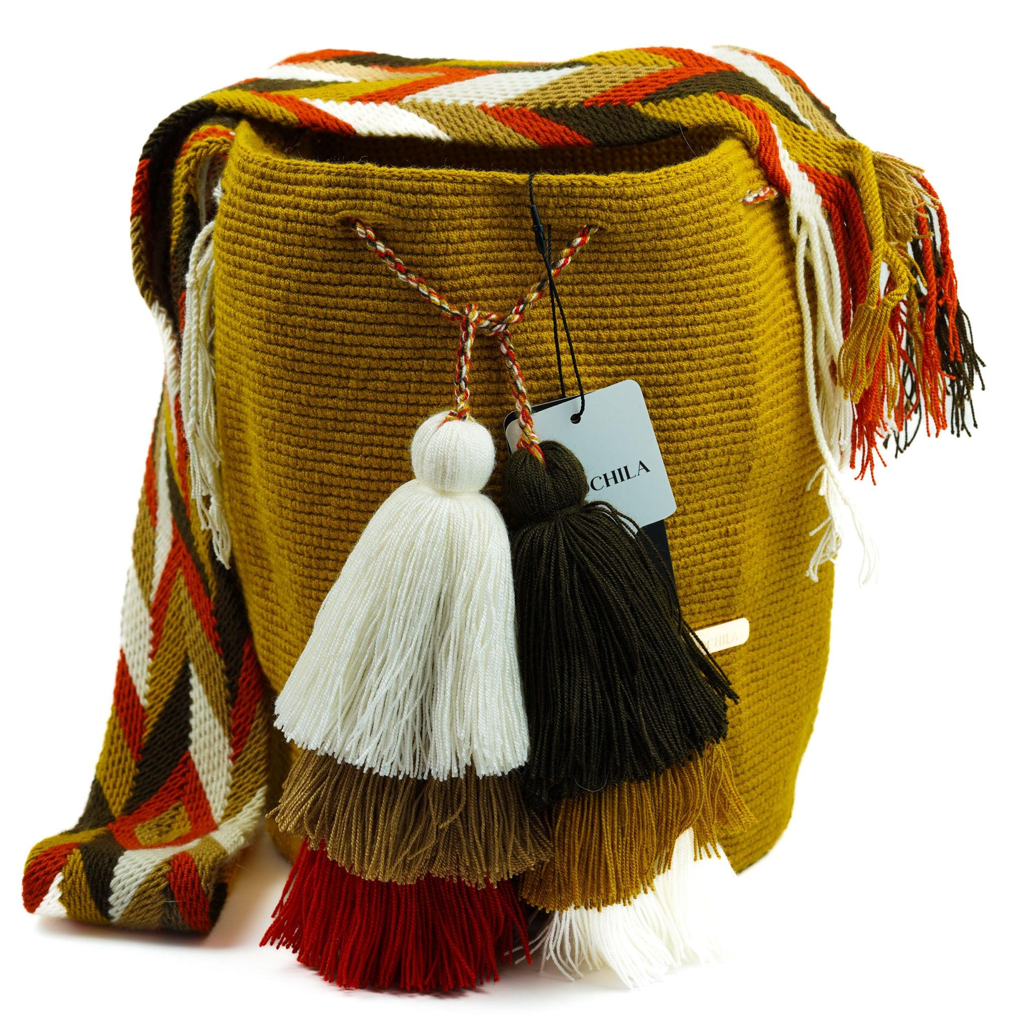 Large Crossbody Bag Mustard & Red - Mochila
