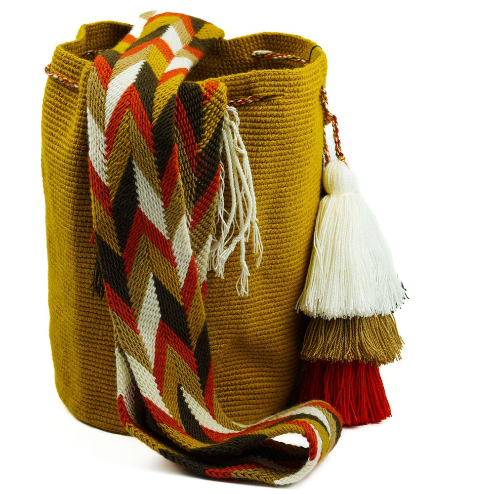 Large Crossbody Bag Mustard & Red - Mochila