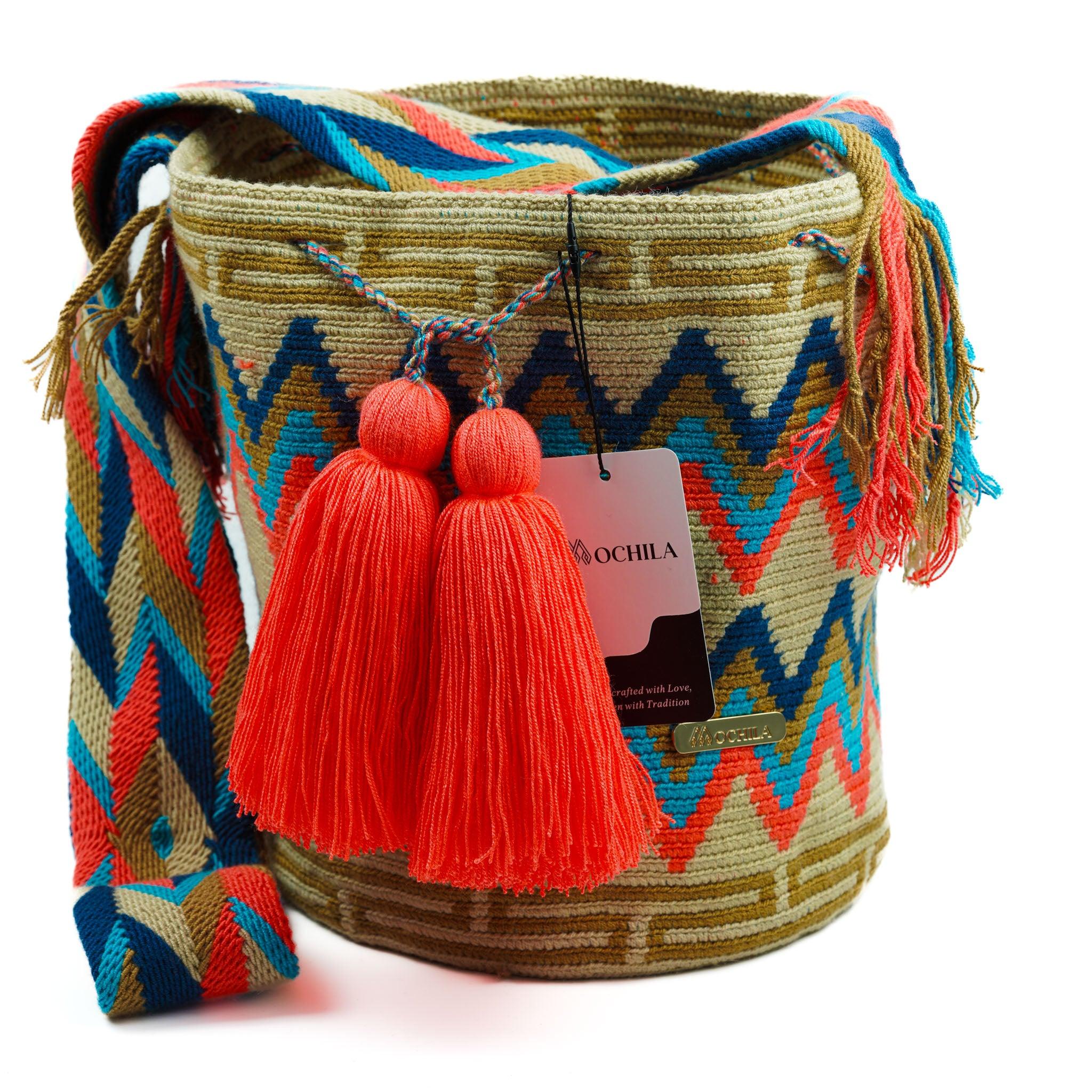 Large Crossbody Bag Beige & Bright Guava - Mochila