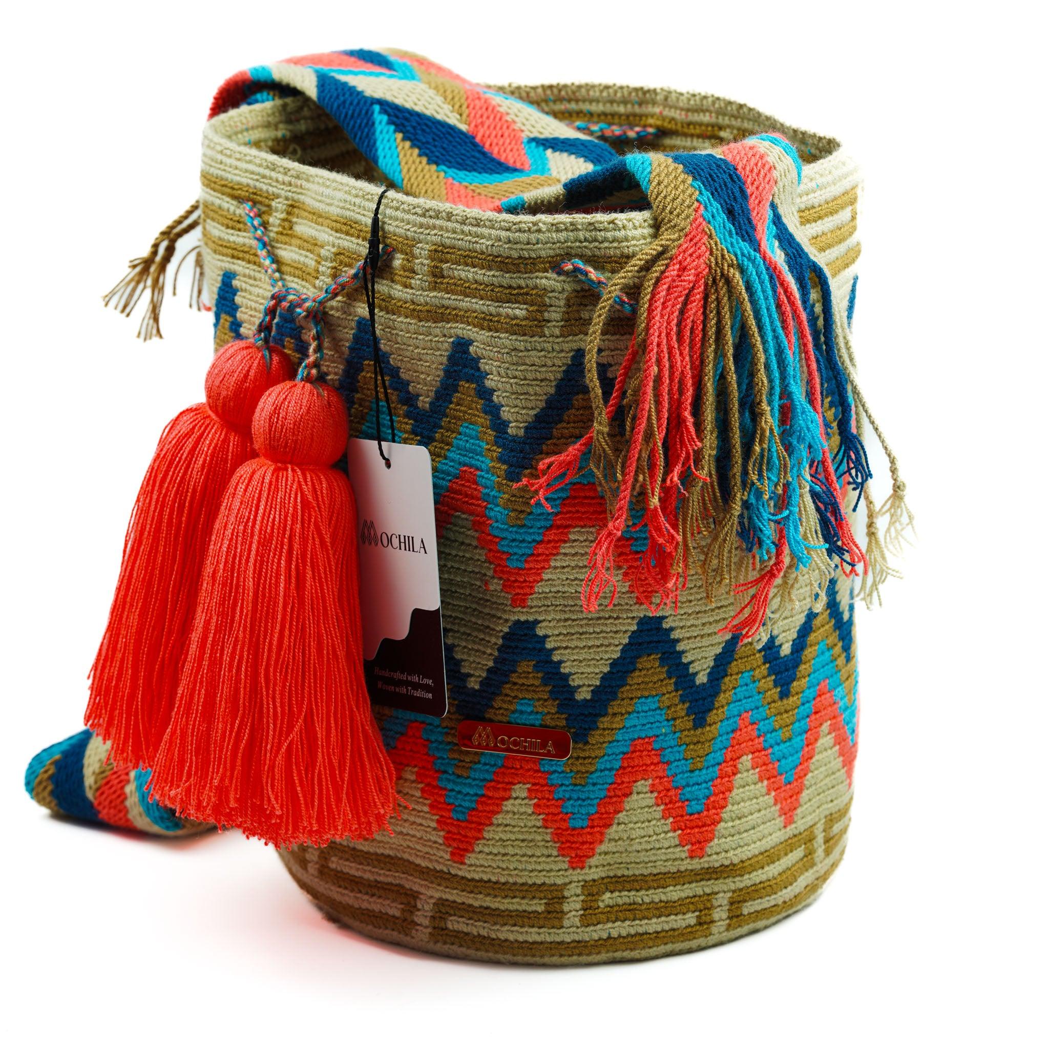 Large Crossbody Bag Beige & Bright Guava - Mochila