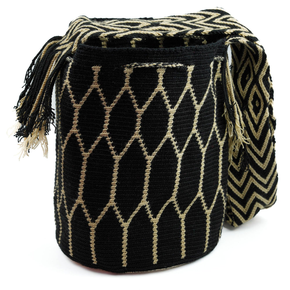 Large Crossbody Bag Black & Gold - Mochila