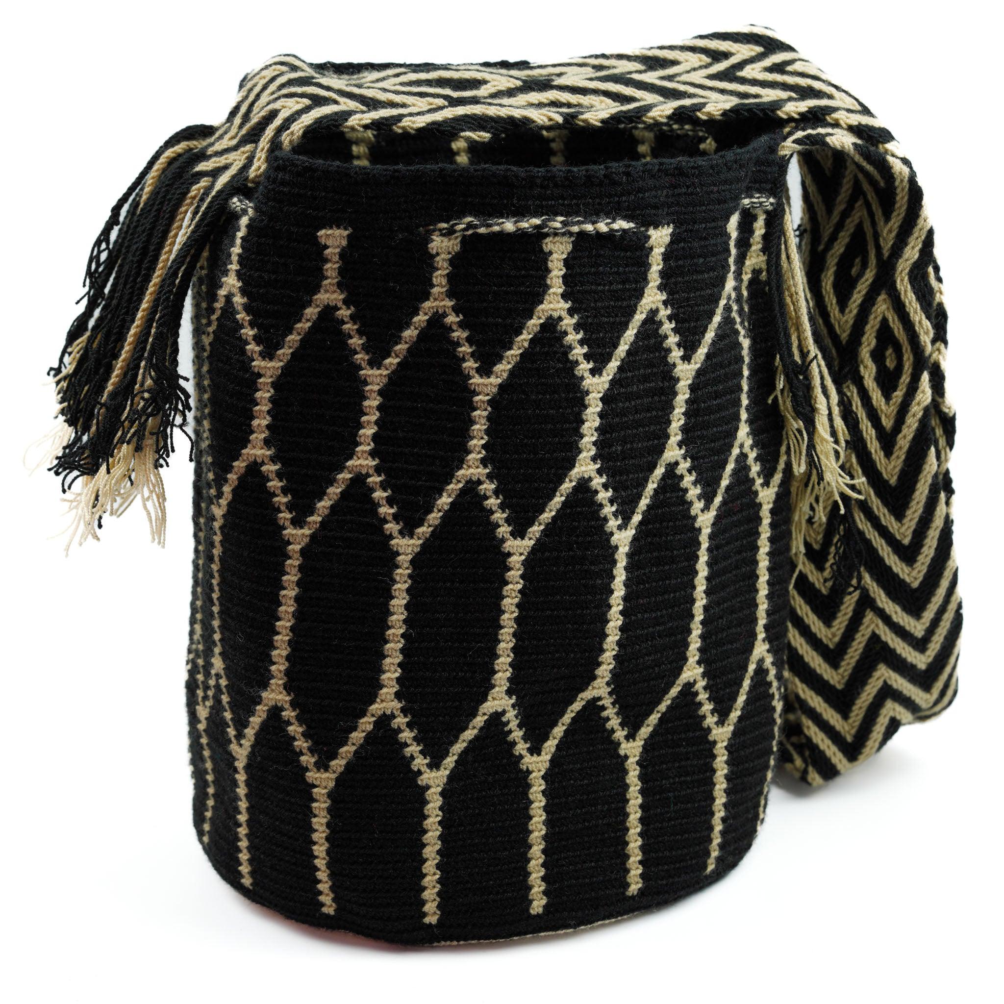 Large Crossbody Bag Black & Gold - Mochila